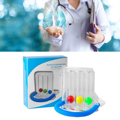 3/4 Balls Breathing Trainer Lung Function Improvement Trainer Respiratory Spirometry Breath Exerciser Measurement Tools